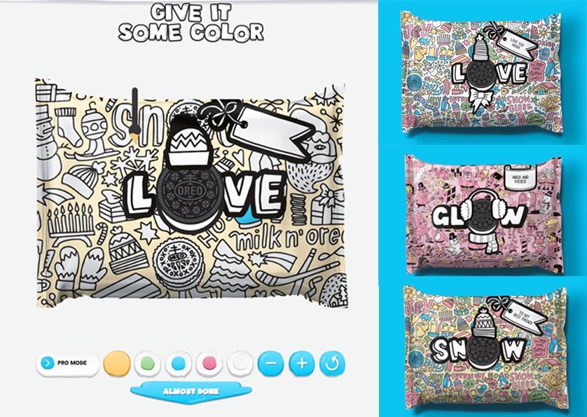 圖一：Oreo餅乾新穎的智慧包裝，從圖像、顏色至對話傳達皆可客製化。 （圖片來源：HP惠普台灣）